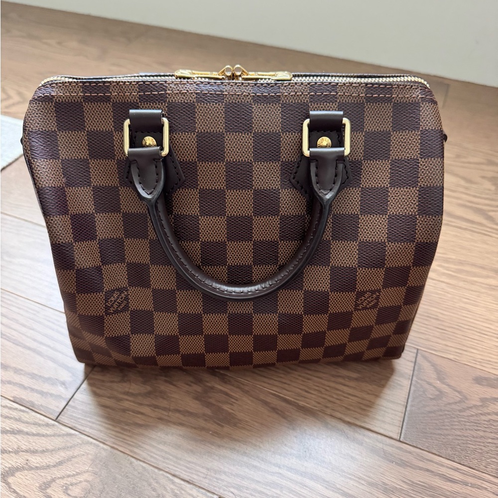 AUTHENTIC Louis Vuitton Speedy Bandouliere 25 Damier Ebene